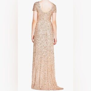 Adrianna Papell Elegant Gold Sequin Gown